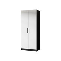 DREHTÜRENSCHRANK GOLD Schwarz & Weiß - Schwarz/Weiß, Holzwerkstoff (78/205/52.5cm) - Kier Furniture