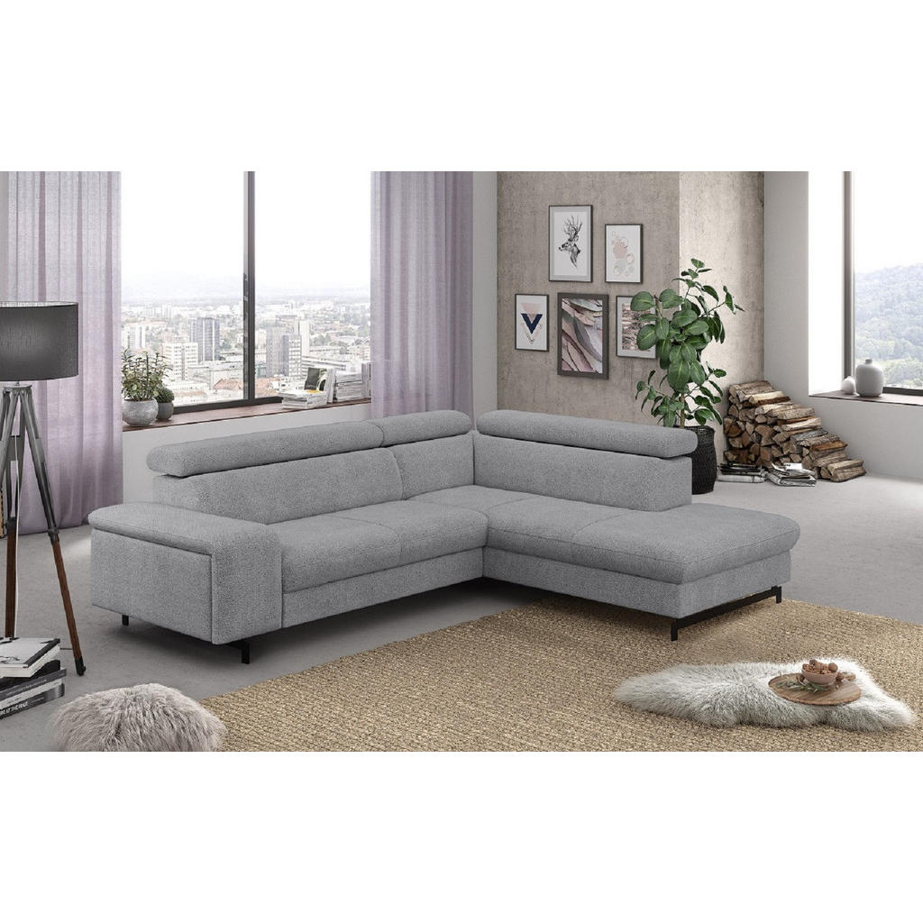 Thumbnail - Cotta Ecksofa, Silber, Textil, Echtholz,Buche, 4-Sitzer, Ottomane rechts,L-Form, 262x215 cm, Wohnzimmer, Sofas & Couches...