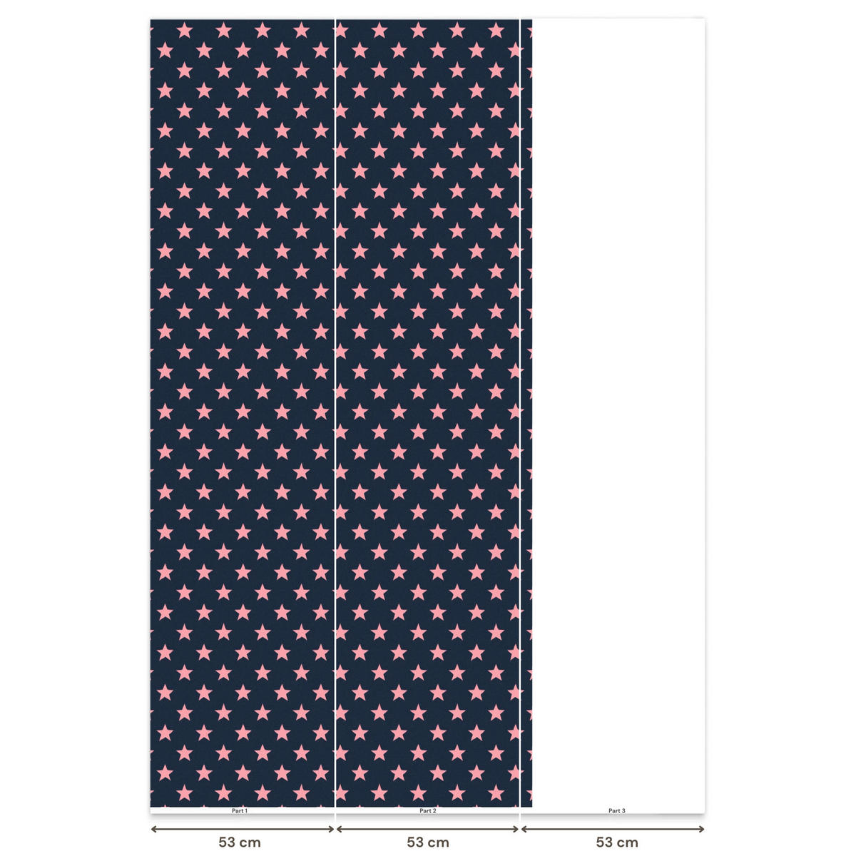 KINDERTAPETE - Muster - Sterne - Rosa - 120x220 cm - Anthrazit, Papier (120/220cm) - OnlyWow