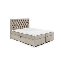 BOXBETT mit Bettkasten Trinity K-14 Bonellfederkern inkl. Topper - Beige, Holz/Holzwerkstoff (160/200cm) - Best For Home