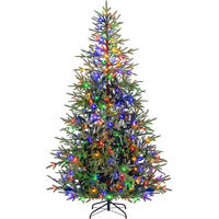 WEIHNACHTSBAUM mit 300 mehrfarbigen LEDs 210cm Grün - Grün, Metall (210cm) - COSTWAY