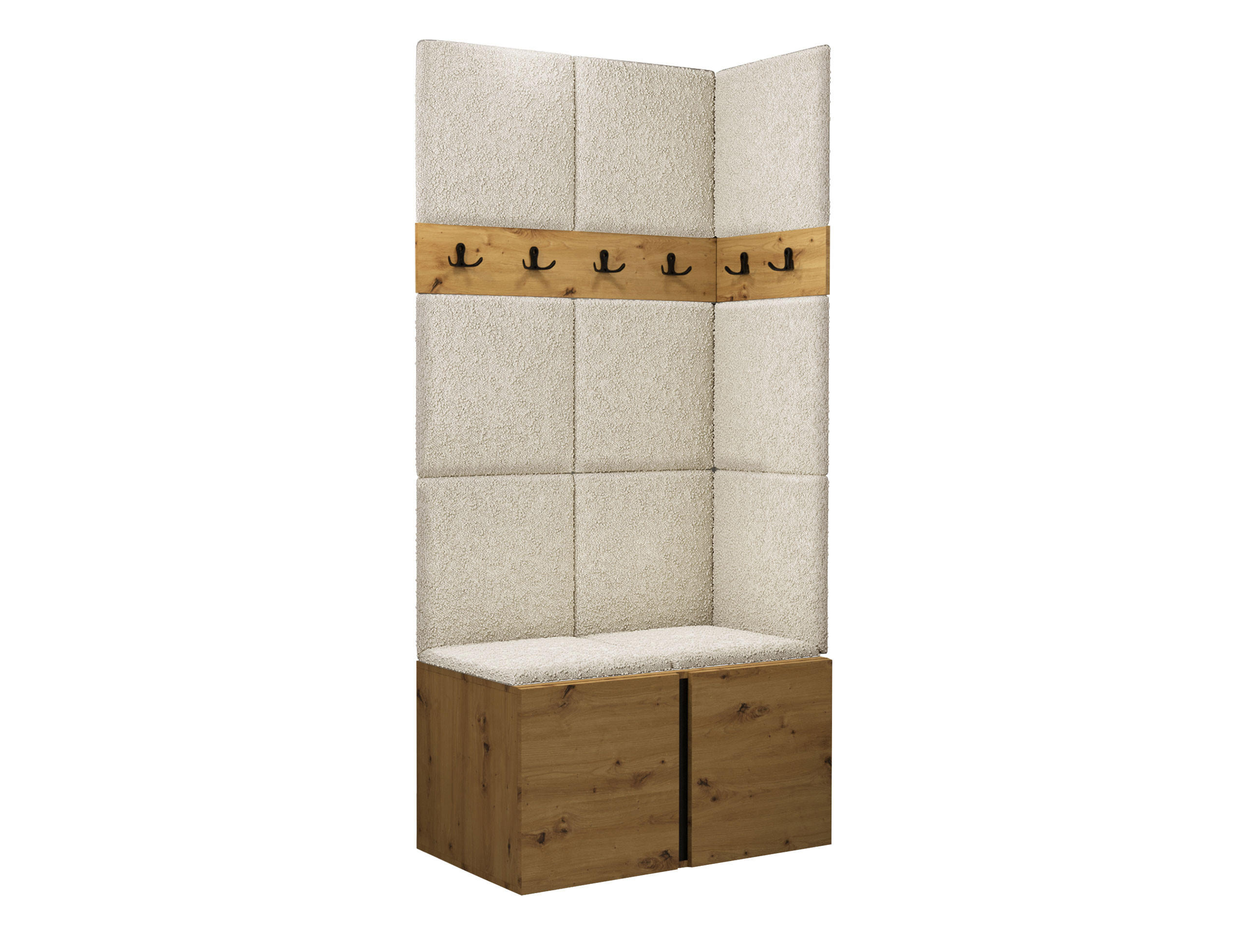 GARDEROBEN-SET Orion I - Creme/Eiche Artisan, Holzwerkstoff/Kunststoff (84/186/46cm) - MIRJAN24