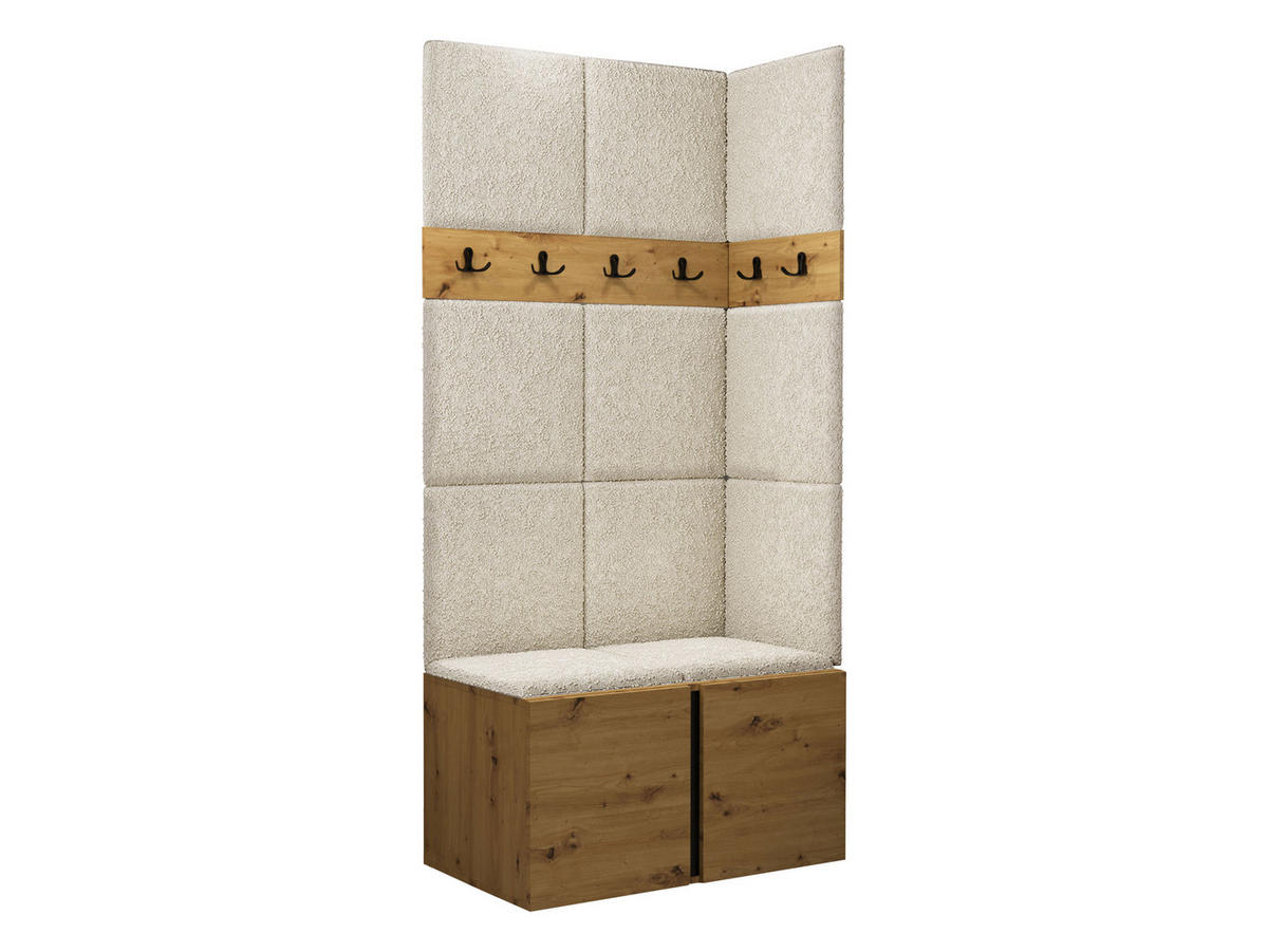 GARDEROBEN-SET Orion I - Creme/Eiche Artisan, Holzwerkstoff/Kunststoff (84/186/46cm) - MIRJAN24