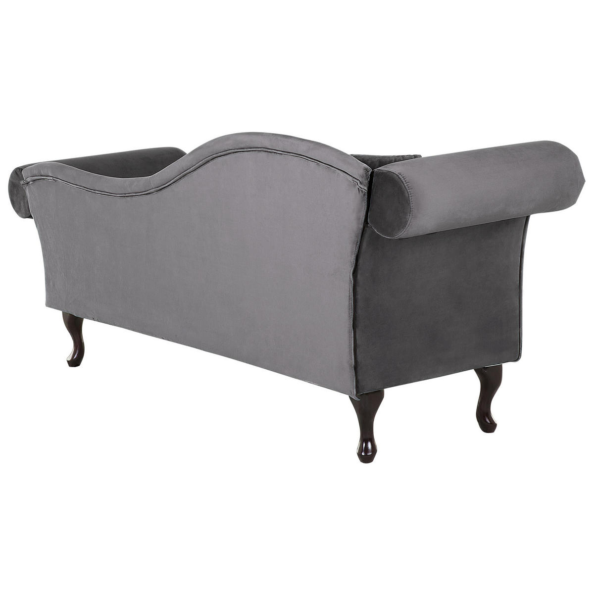 CHAISELONGUE Samtstoff grau linksseitig Lattes - Grau, Textil (188/87/59cm) - Beliani