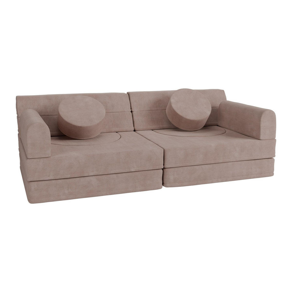 KINDERSOFA Kayo cord rosa - Rosa, Textil (150/50/75cm) - Juskys