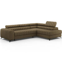 KANEDO Ecksofa mit Schlaffunktion und Bettkasten – Modernes Designsofa, verstellbare Kopfstützen, Metallfüße - Braun, Kunststoff (269/86cm) - Wohnideebilder