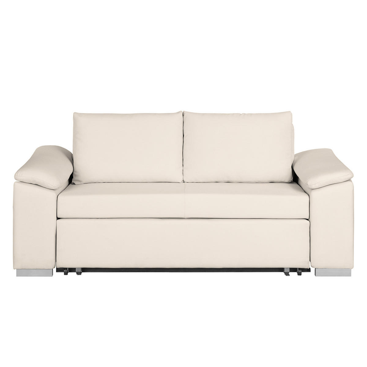 SCHLAFSOFA mit schräger Armlehne - Creme, Textil (210/90/90cm) - home24