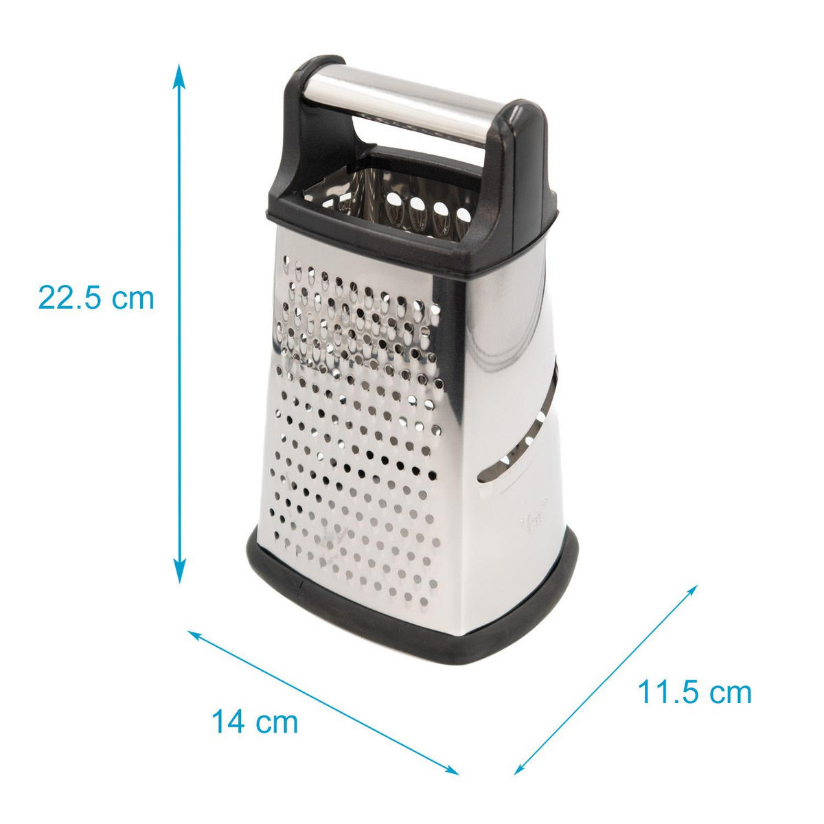 VIERKANT-KÄSEREIBE mit 4 Reibeflächen - Silberfarben, Metall (14/22.5/14cm) - Intirilife
