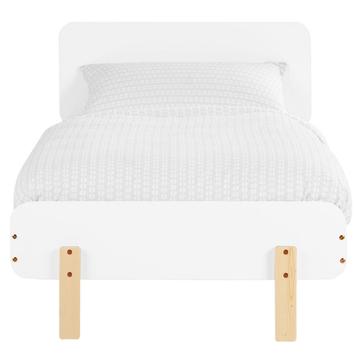 KINDERBETT Weiß 90/200 cm Lattenrost - Weiß, Holz (95/77/209cm) - Homestyle4u