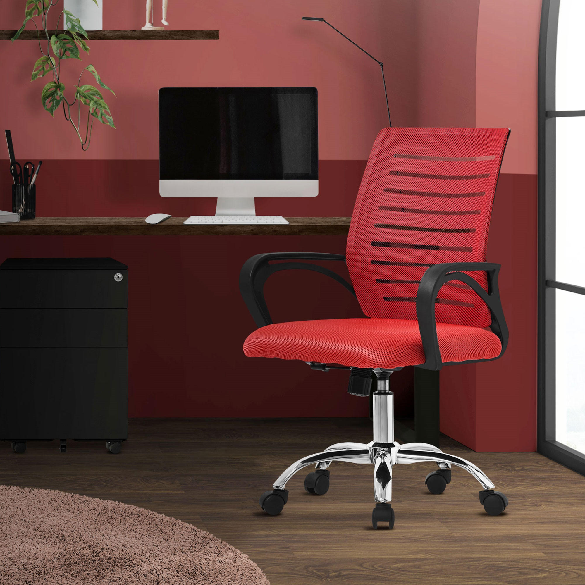 SCHREIBTISCHSTUHL Classic rot - Rot, Metall (54/99/59cm) - ML-DESIGN