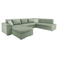 WOHNLANDSCHAFT Niko Bis, Seite: Links - Hellgrün, Holz/Textil (348/76/205cm) - MIRJAN24