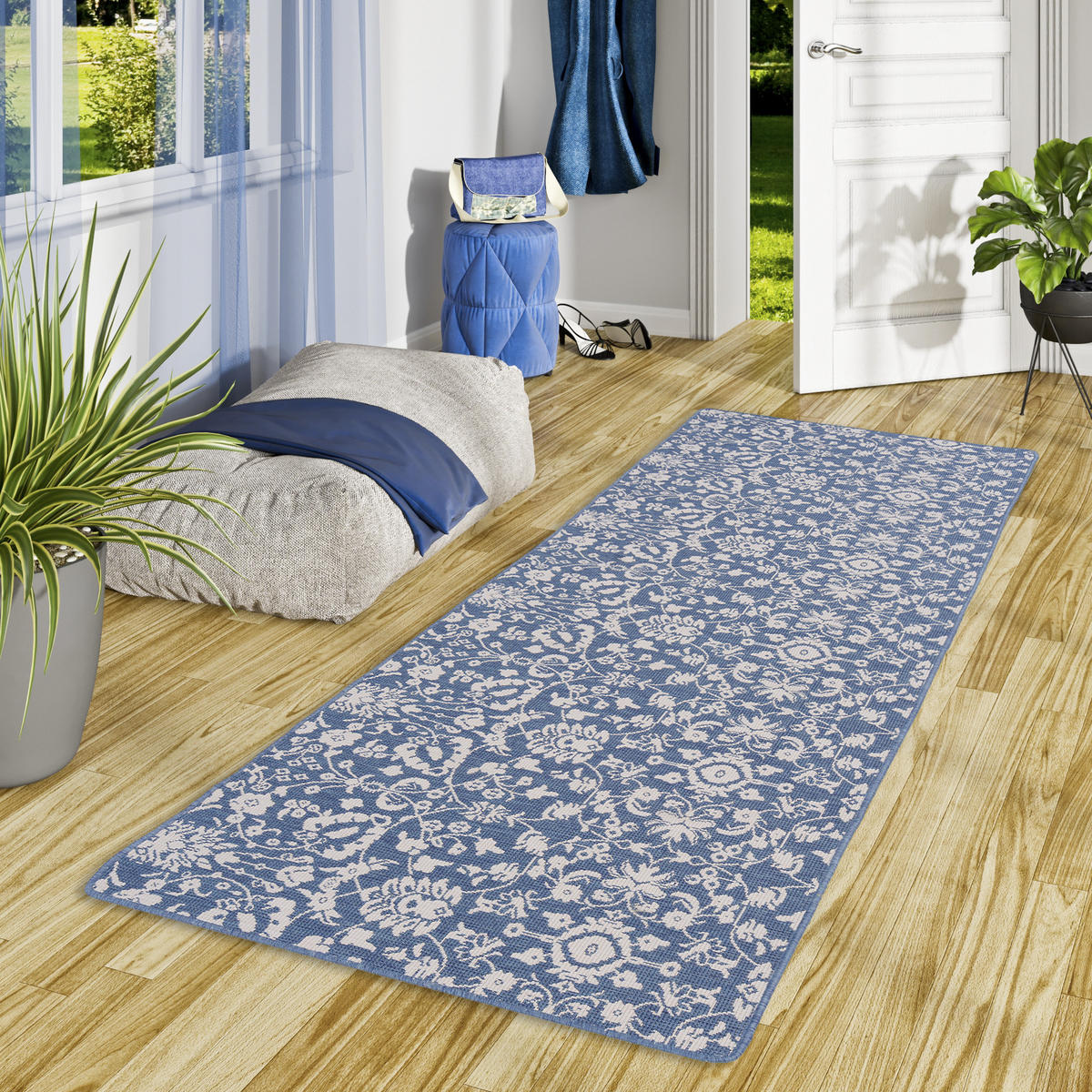 IN- UND OUTDOOR TEPPICH LÄUFER BEIDSEITIG NEWPORT - Creme, Textil (100/400cm) - Snapstyle
