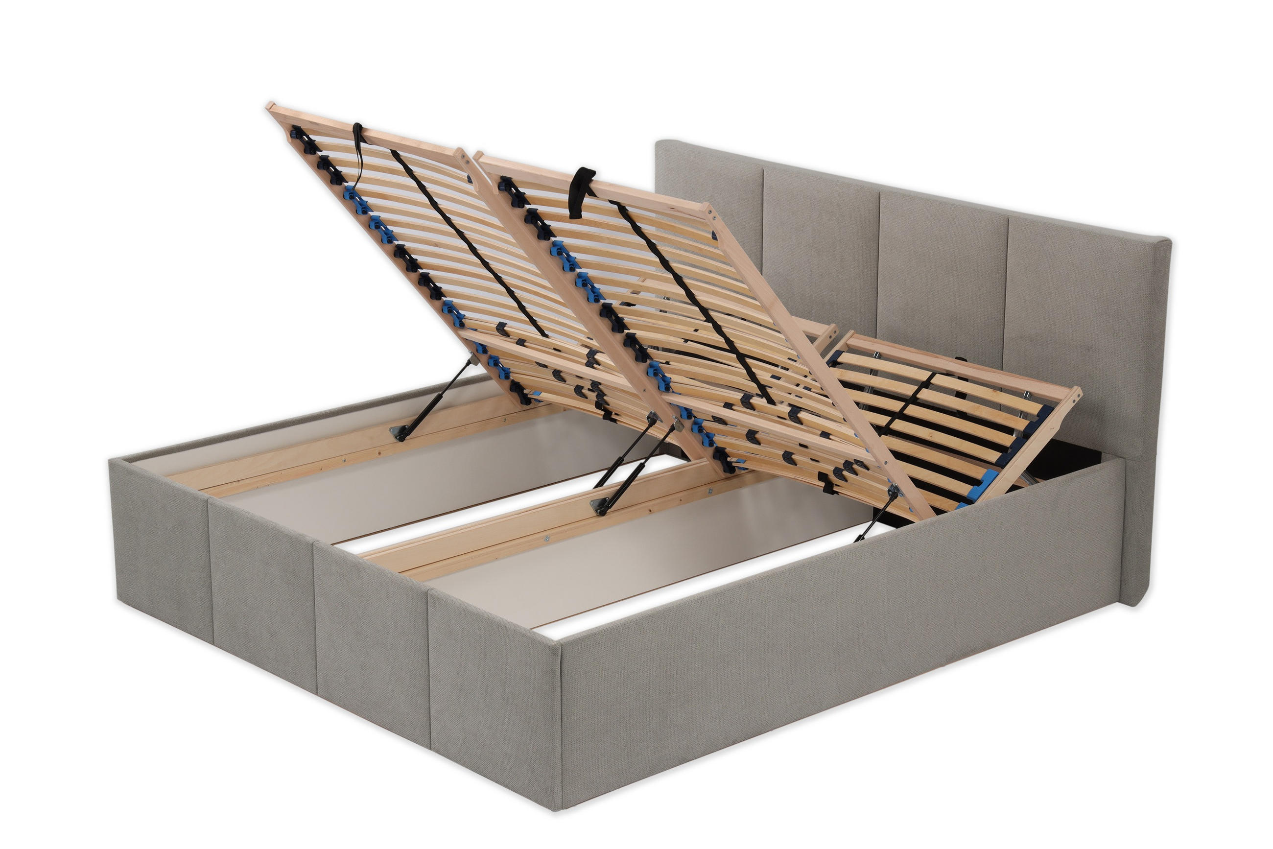 POLSTERBETT Dalas Granitgrau 160 x 200 x 40 cm Bettkasten Mit hochwertiger Matratze H2 (bis 100 kg) und Lattenrost - Grau, Holz (160/200cm) - Halmon Schlafkomfort Betten 