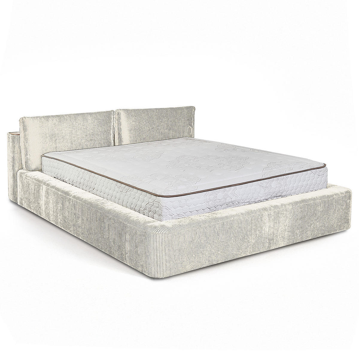 POLSTERBETT - Weiß, Textil (140/200cm) - home24