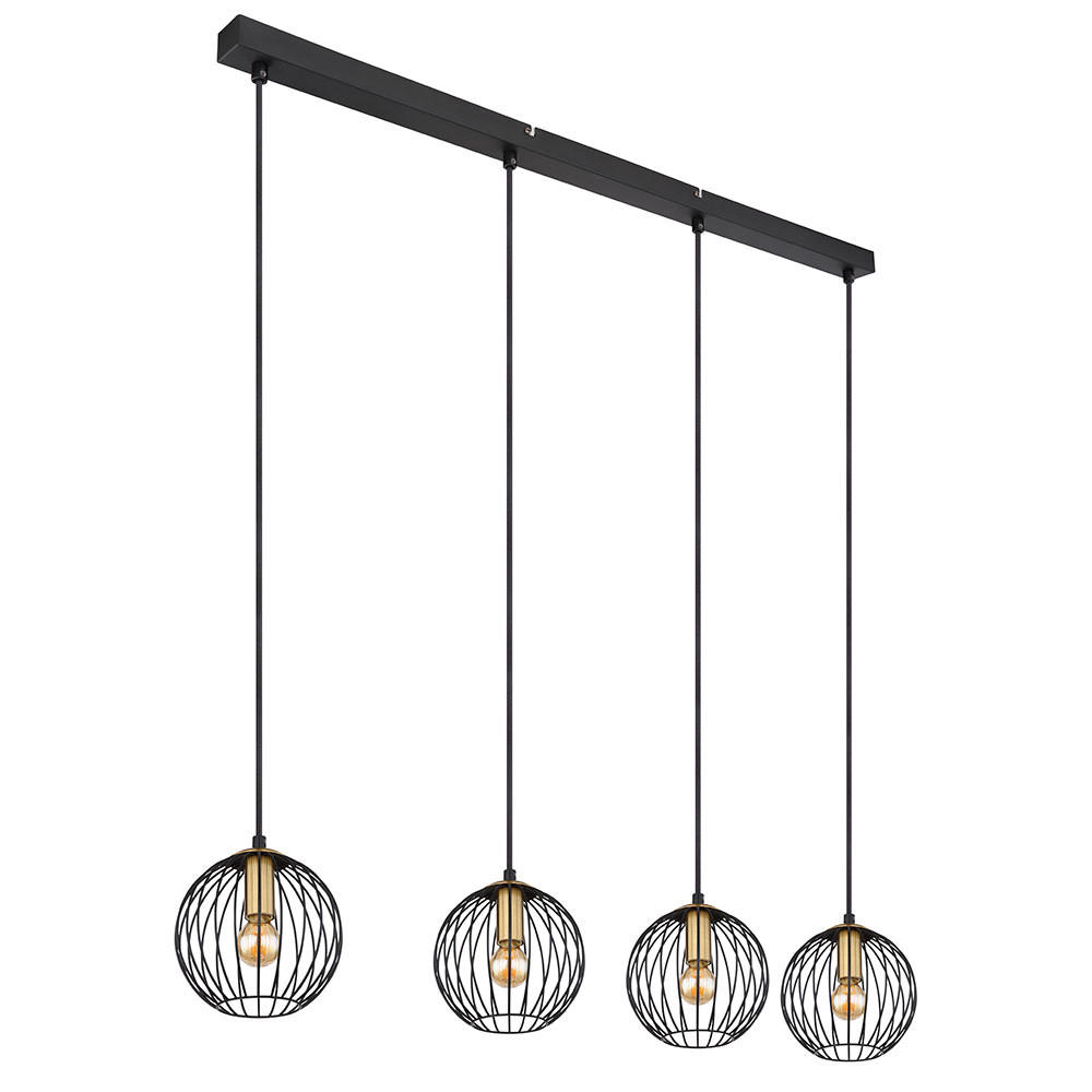 HÄNGELEUCHTE Metall Schwarz Messingfarben - Schwarz, Metall (100/16/150cm) - Globo Lighting