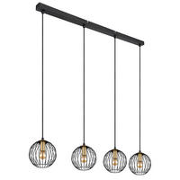 HÄNGELEUCHTE Metall Schwarz Messingfarben - Schwarz, Metall (100/16/150cm) - Globo Lighting