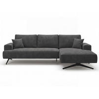 ECKSOFA Leto Anthrazit Rechts - Anthrazit/Schwarz, Holz/Textil (165/260cm) - Graingold