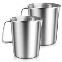 MESSBECHER 1L Edelstahl 2er Set - Silberfarben, Metall (1L)