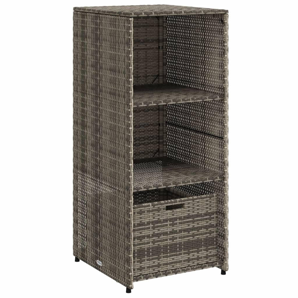 GARTENSCHRANK Grau 50/55/115 Cm Poly Rattan - Grau, Kunststoff (55/115/50cm) - vidaXL