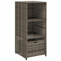 GARTENSCHRANK Grau 50/55/115 Cm Poly Rattan - Grau, Kunststoff (55/115/50cm) - vidaXL