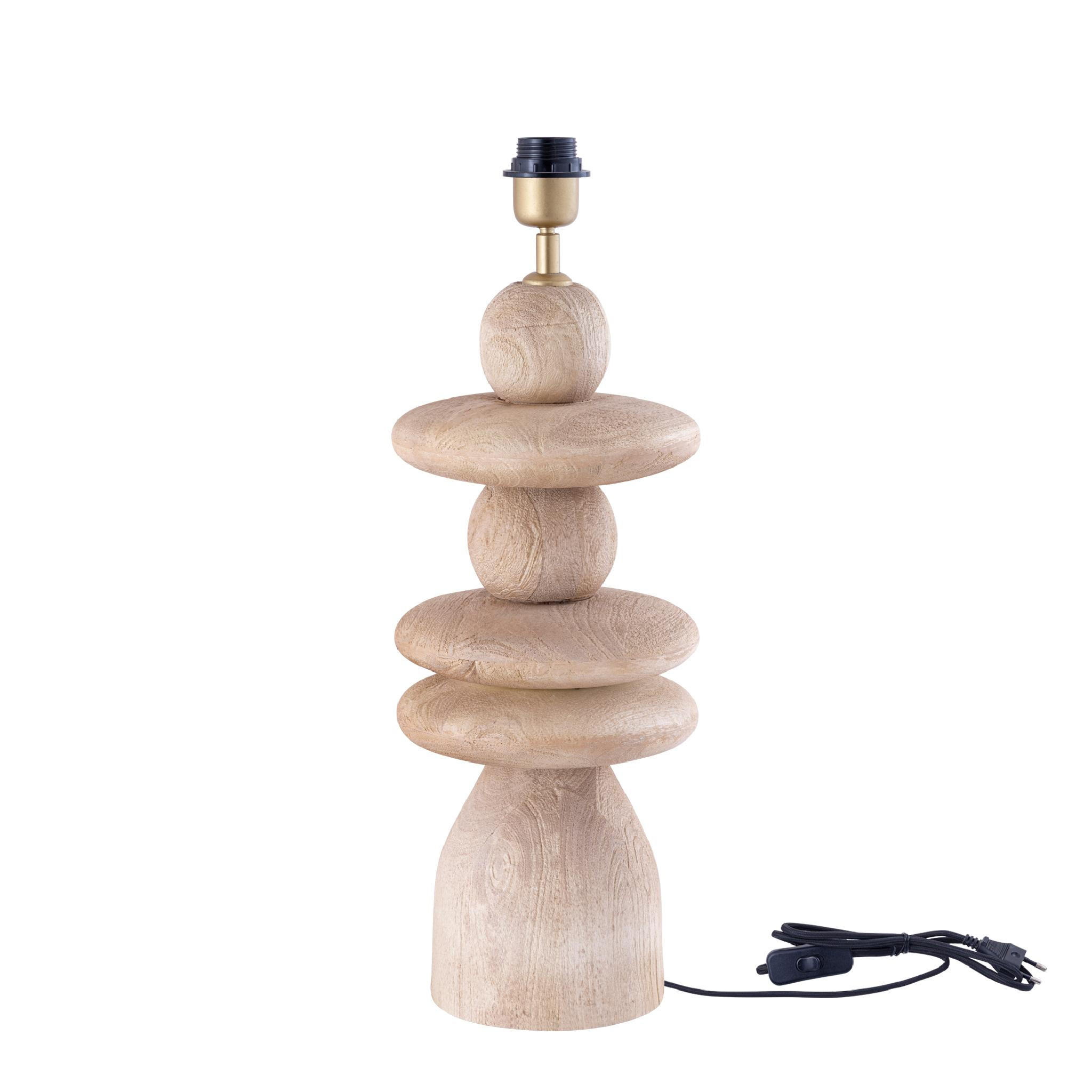 TISCHLAMPE Callain Beige 20/20/45cm - Beige, Holz (20/20/45cm) - PTMD Collection