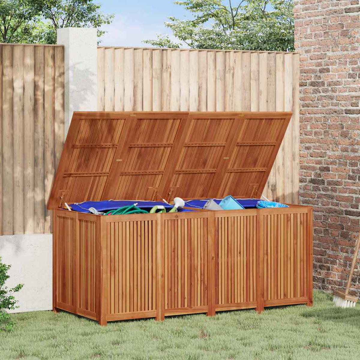 GARTENBOX 200/80/75 Cm Massivholz Akazie - Braun, Holz (200/75/80cm) - vidaXL