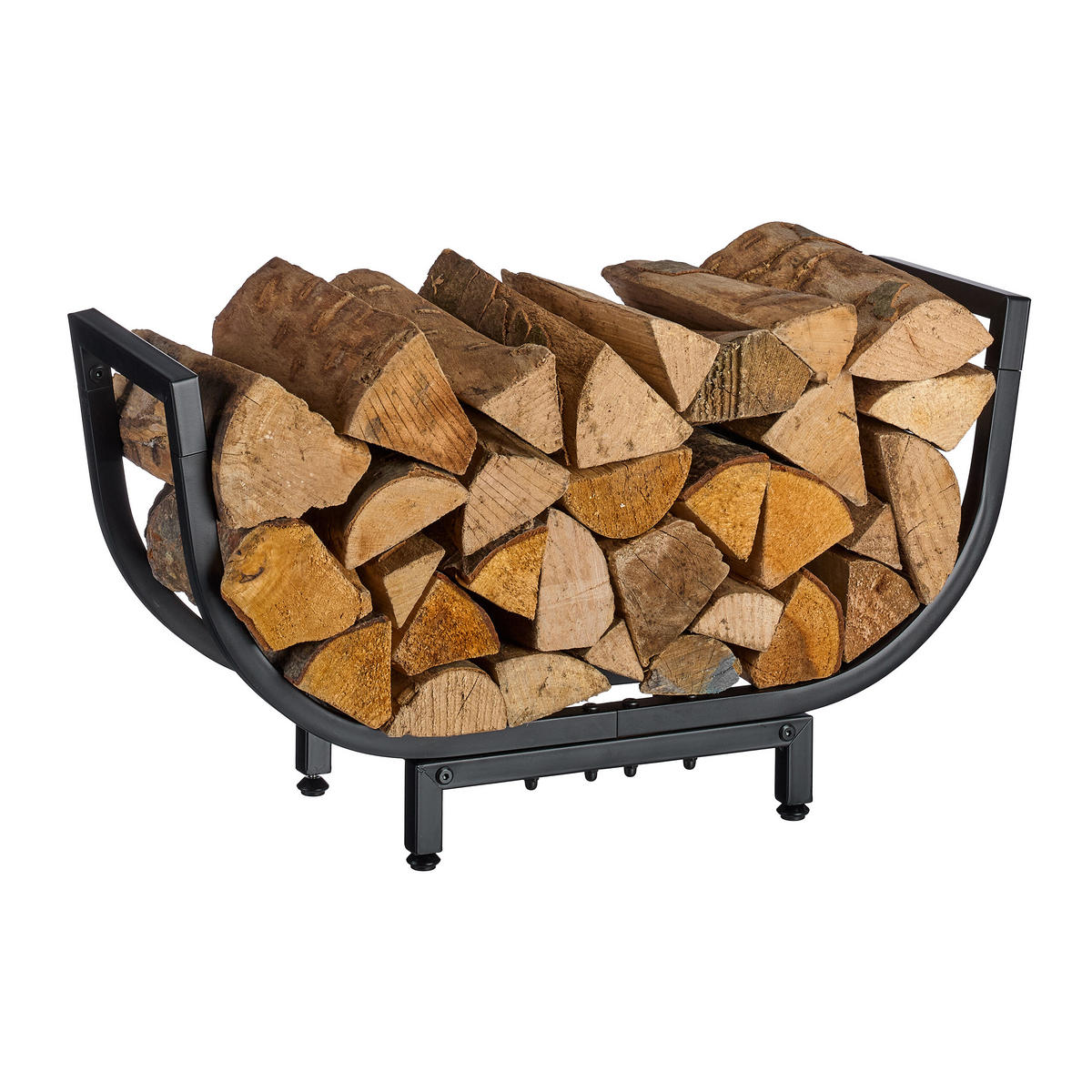 KAMINHOLZREGAL - Schwarz, Metall (65/35/21cm) - Relaxdays