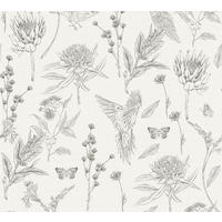 VLIESTAPETE Weiß 53/1005 cm - Grau, Textil (53/1cm) - KUNSTLOFT