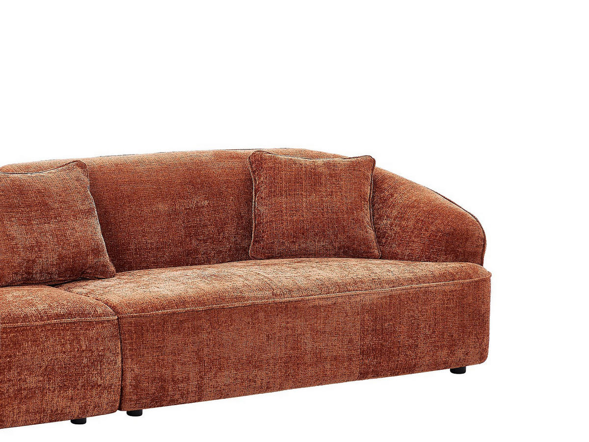 4-SITZER-SOFA aus strukturiertem Stoff – Terrakotta – ZULIAKA - Braun, Textil (320/80/108cm) - Vente-Unique