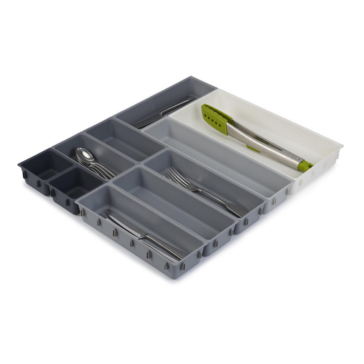 BESTECKKASTEN Besteckkästen Set 10-teilig Blox - Grau, Kunststoff (44/5/53cm) - Kela