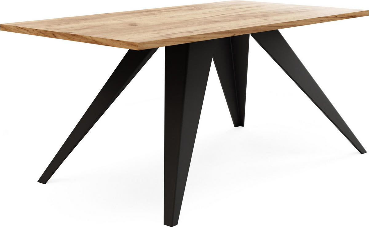 COUCHTISCH Vance rechteckig, Craft EIche 120/60/48 cm - Eiche Wotan/Schwarz, Holzwerkstoff/Metall (60/120/48cm) - WFL GROUP