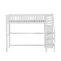 HOCHBETT 140/200 cm weiß Kinderbett aus Kiefernholz mit Kleiderschrank - Weiß, Holz (140/200cm) - OKWISH