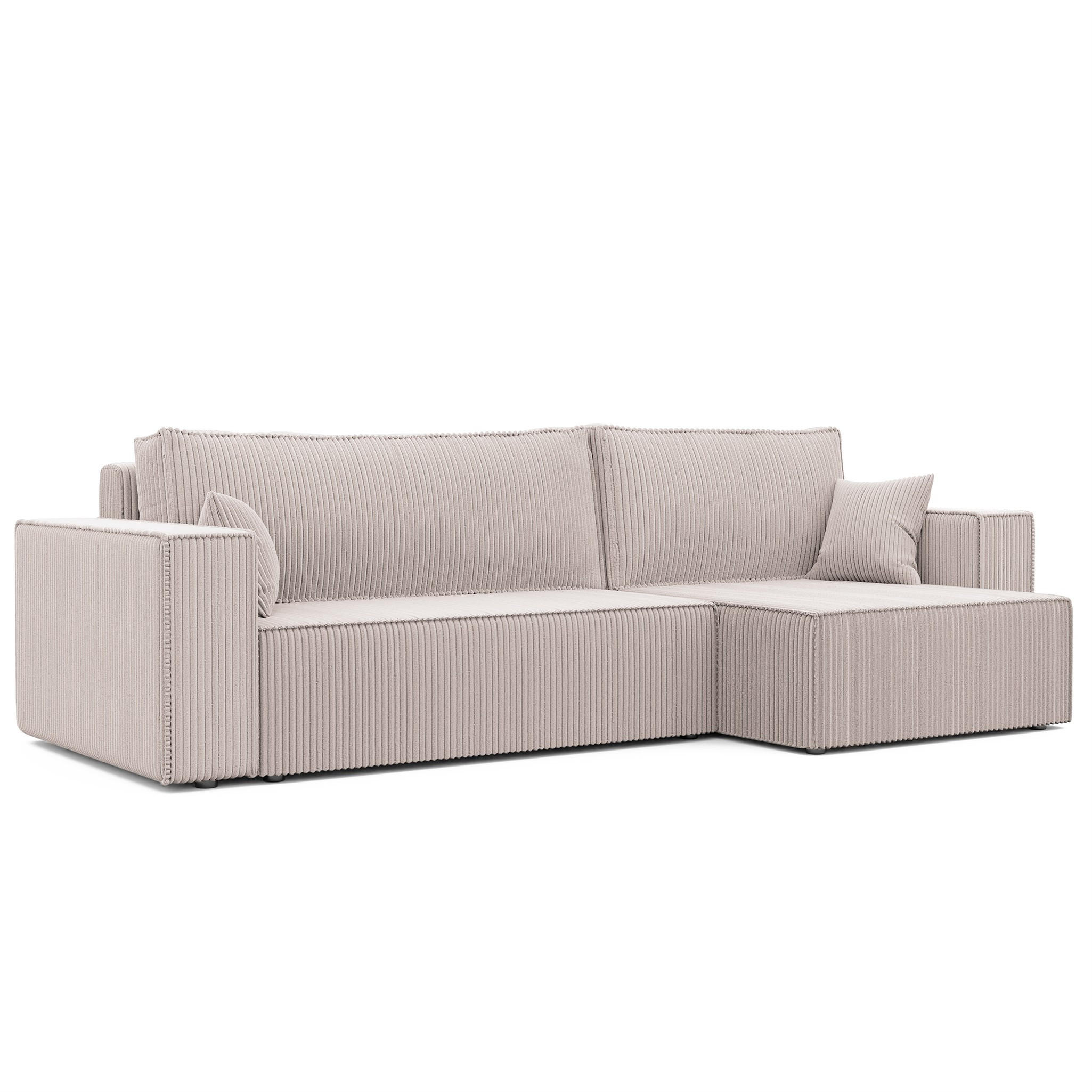 ECKSOFA Adara Max Mit Schlaffunktion - Weiß, Holzwerkstoff/Textil (145/276cm) - Fun Möbel