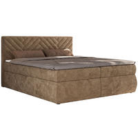 BOXBETT AVERTA 180/200 - Braun Schenille glatt - H3 - Braun, Textil (180/200cm) - MKS