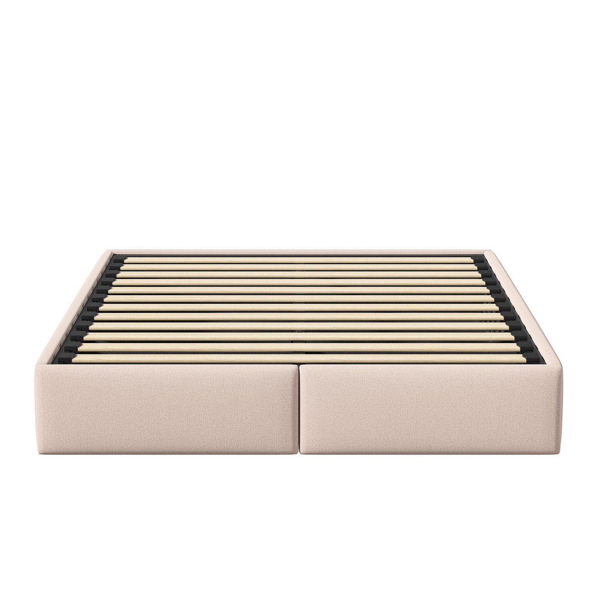 POLSTERBETT 140x200 cm, Beige, 2 Schubladen - Beige, Textil/Metall (140/200cm)