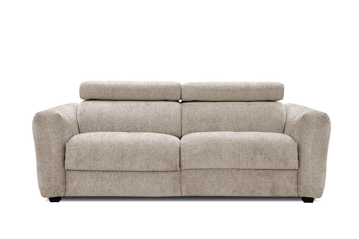 SOFA CALVERA 3-Sitzer mit 1 Relaxfunktion, ecru - Ecru, Holzwerkstoff/Textil (204/79/106cm) - Courtois Laville