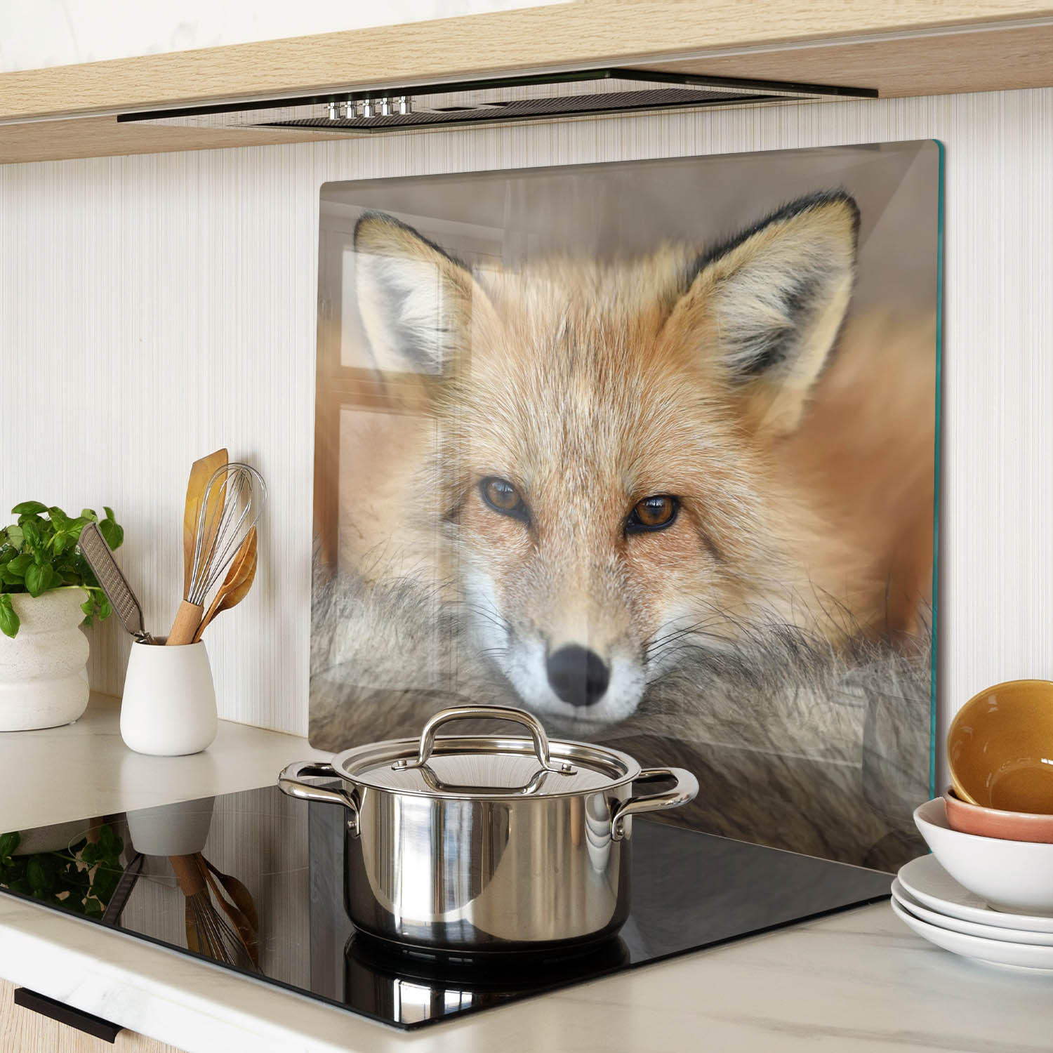 GLASPLATTE 60x52 cm Fuchs - Beige, Glas (60/0.4/52cm) - TULUP