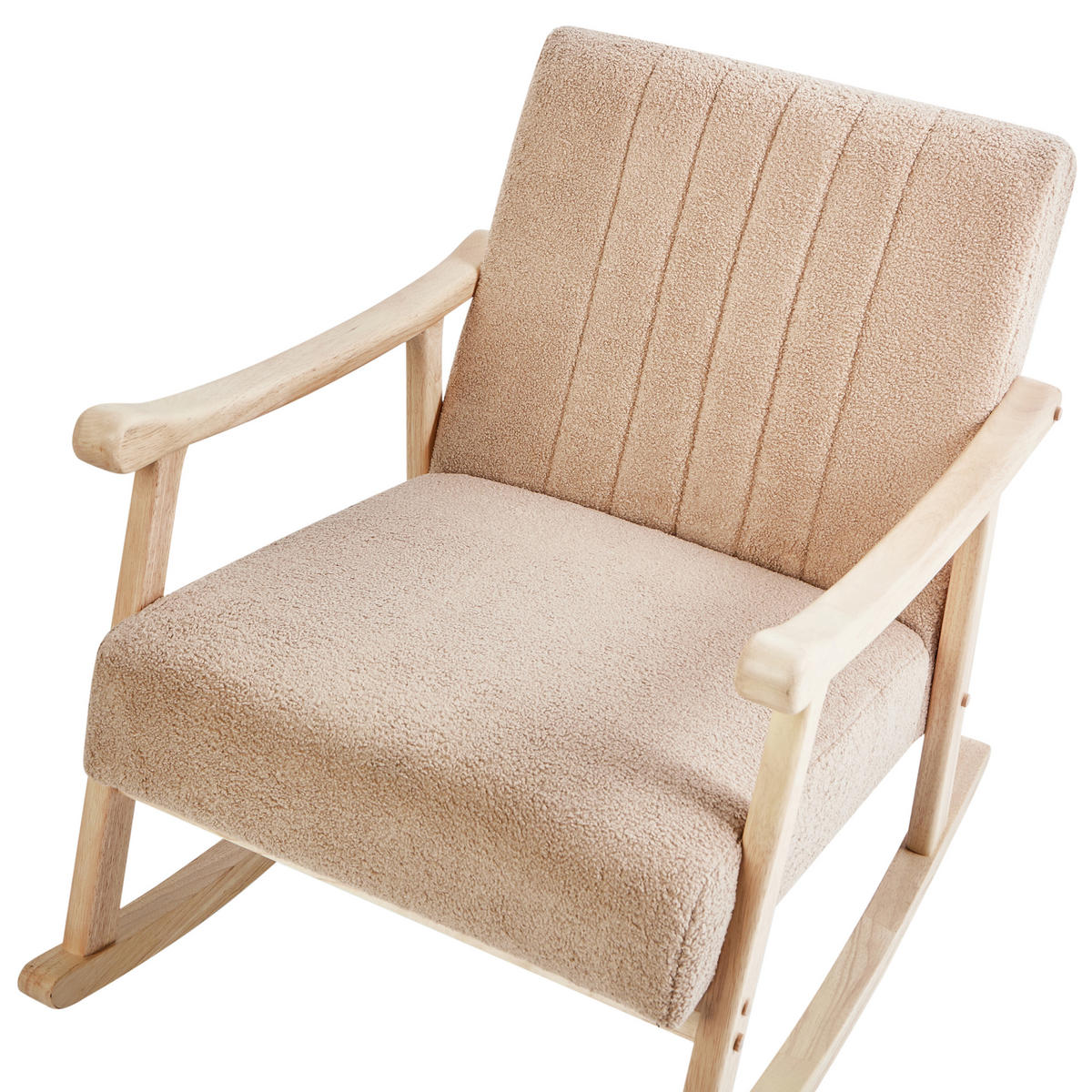 SCHAUKELSESSEL Hellbraun Leknes - Hellbraun/Beige, Textil (63/78/96cm) - Beliani