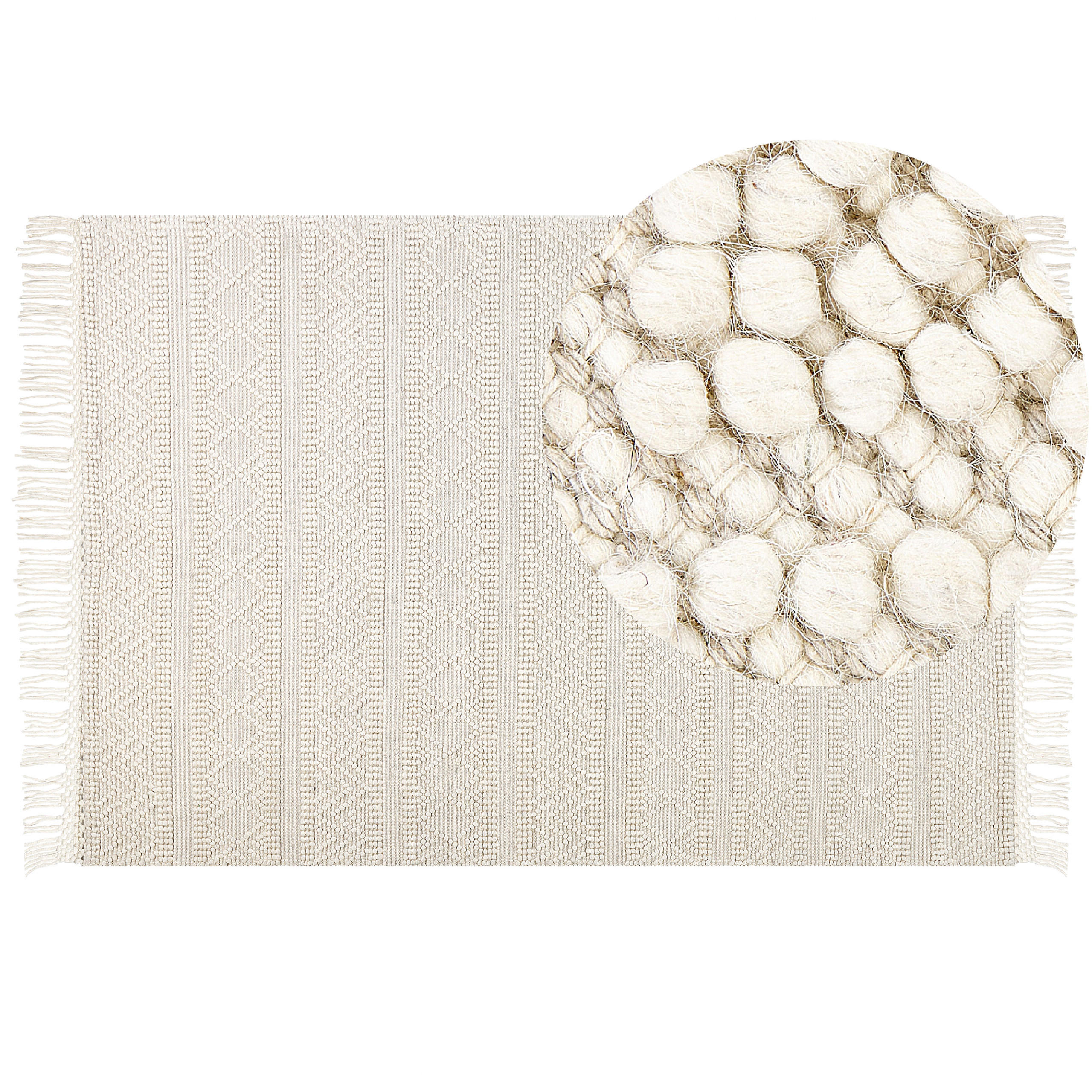 TEPPICH geflochten Pertek 230/160 cm - Beige, Textil (160/230cm) - Beliani
