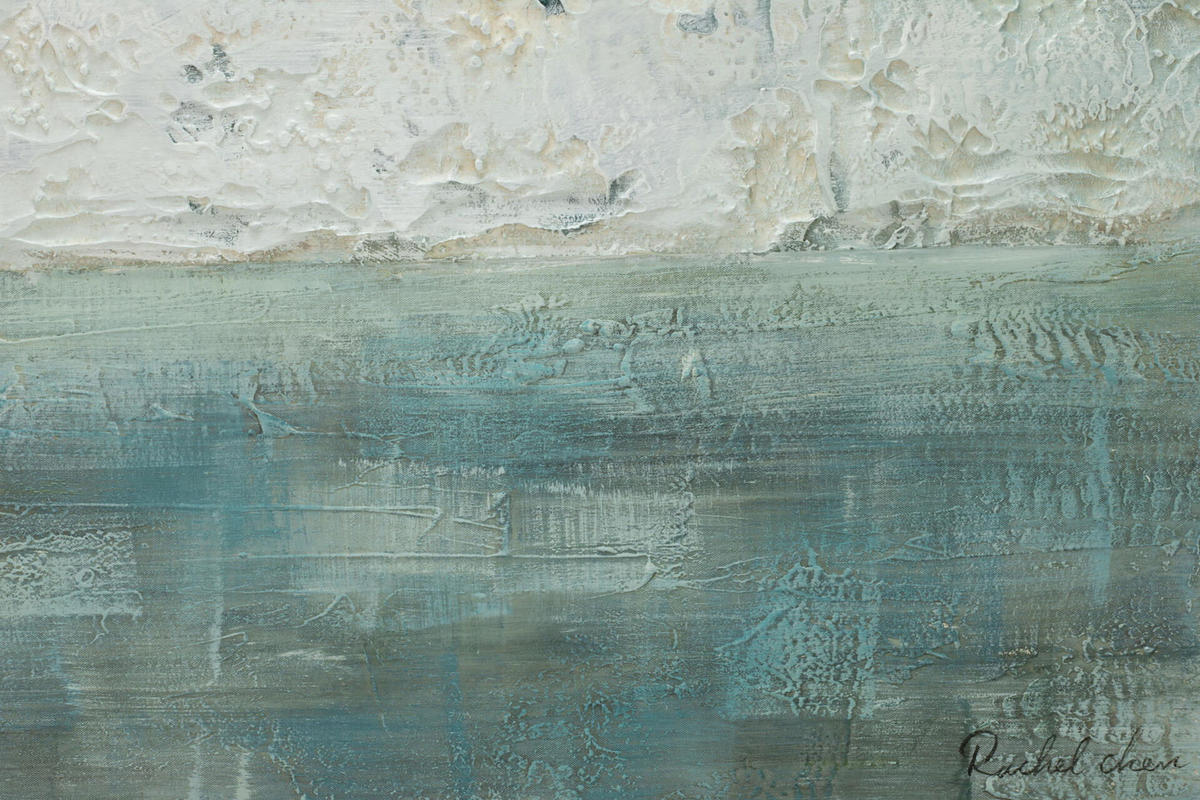 ÖLGEMÄLDE 100/75 cm - Petrol/Weiß, Holz/Textil (1.9/75cm) - KUNSTLOFT