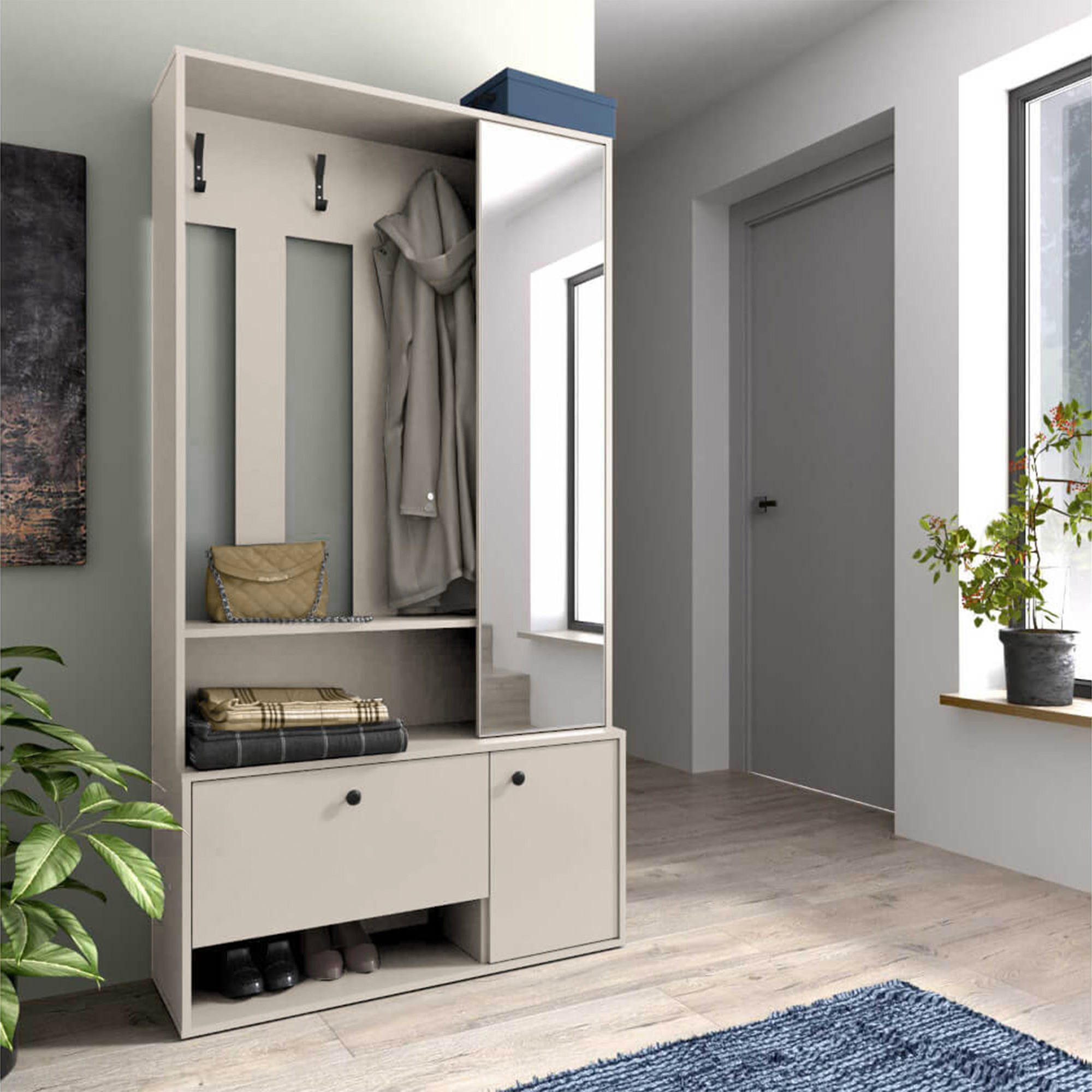 GARDEROBE SPOTTI - Kaschmir, Holzwerkstoff (100/190/33cm) - Meblini