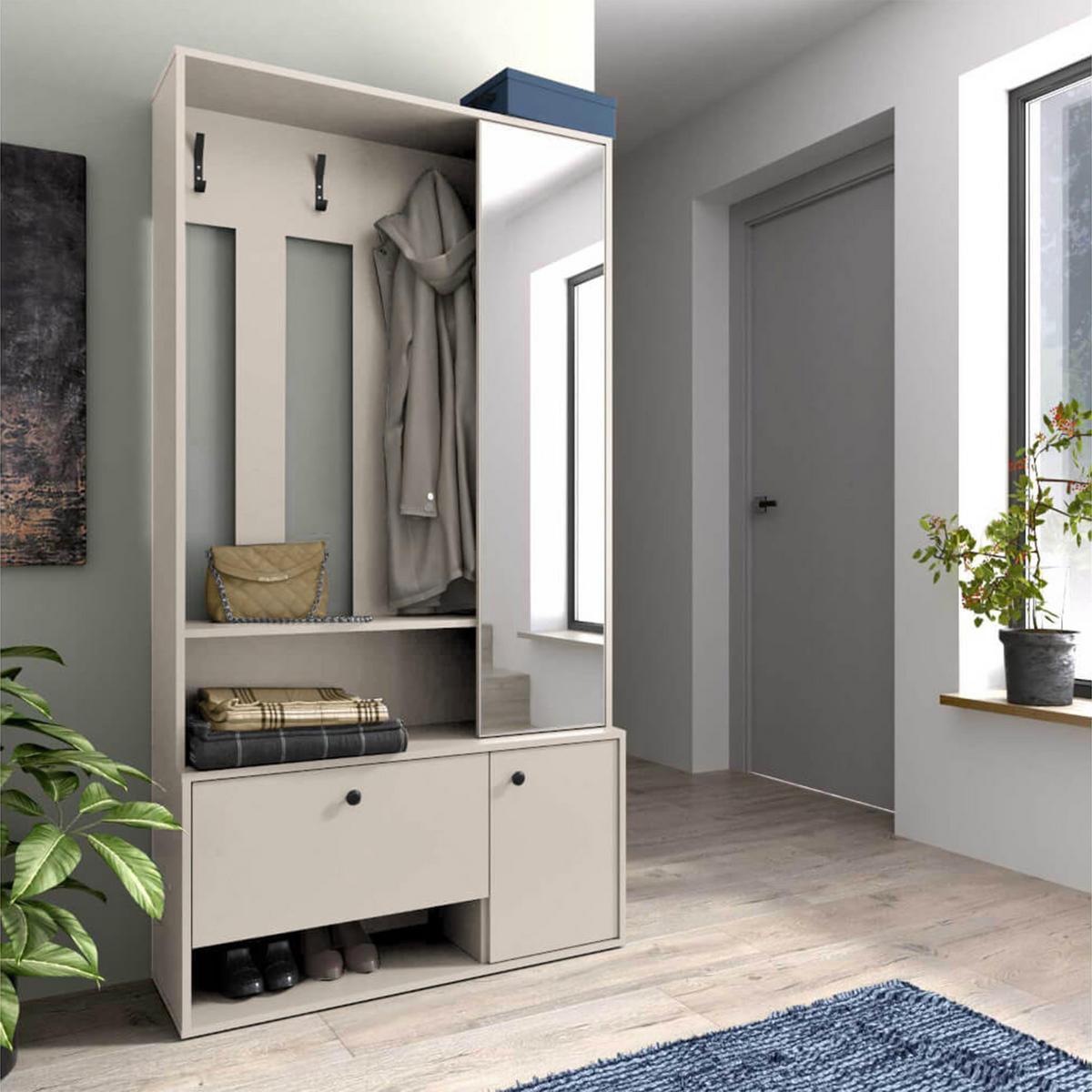 GARDEROBE SPOTTI - Kaschmir, Holzwerkstoff (100/190/33cm) - Meblini