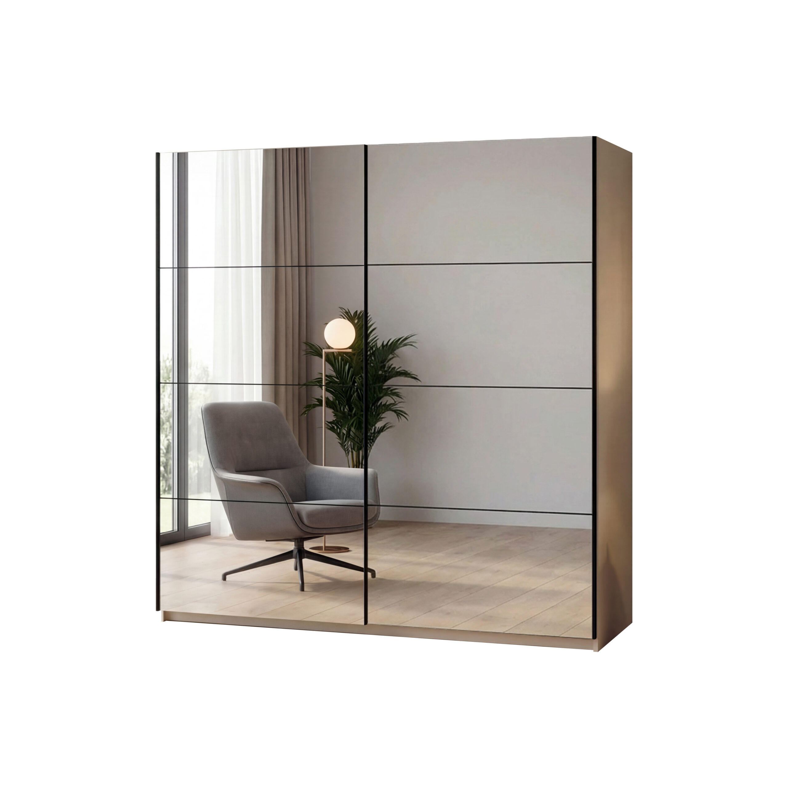 Meblini Kleiderschrank Beige 200x216x60 cm