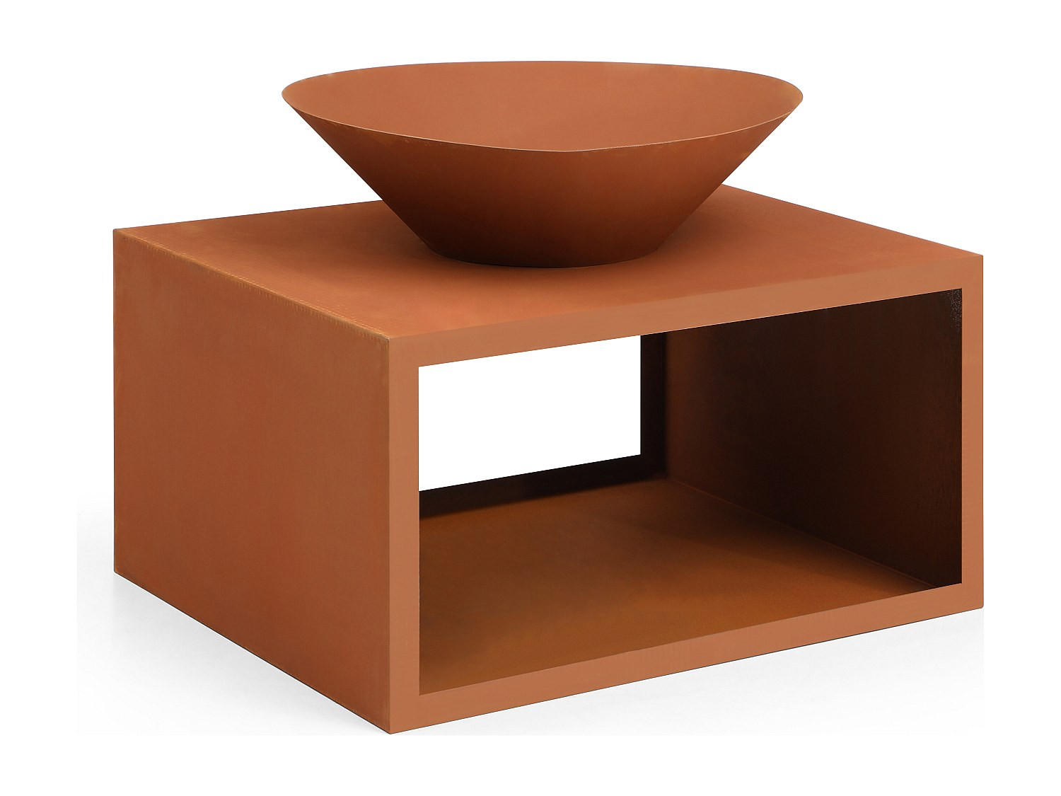 FEUERSCHALE - 90cm x 75cm - Cortenstahl - bronzefarben - BEZIO - Braun, Metall (90/67.5/75cm) - Vente-Unique