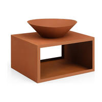 FEUERSCHALE - 90cm x 75cm - Cortenstahl - bronzefarben - BEZIO - Braun, Metall (90/67.5/75cm) - Vente-Unique