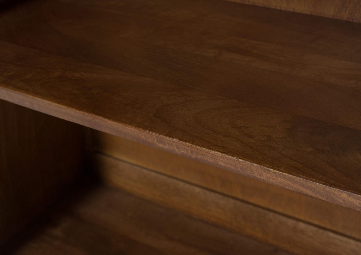 SIDEBOARD Mango/Seegras 150x40x80 hellbraun lackiert MIZUMI #100 - Braun, Holz (150/80/40cm) - Massivmoebel24