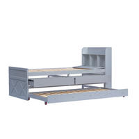 KINDERBETT 90/190 cm DE-01167, in Weiß, mit Ausziehbett und 2 Schubladen - Grau, Holz (90/190cm) - ComfortXL