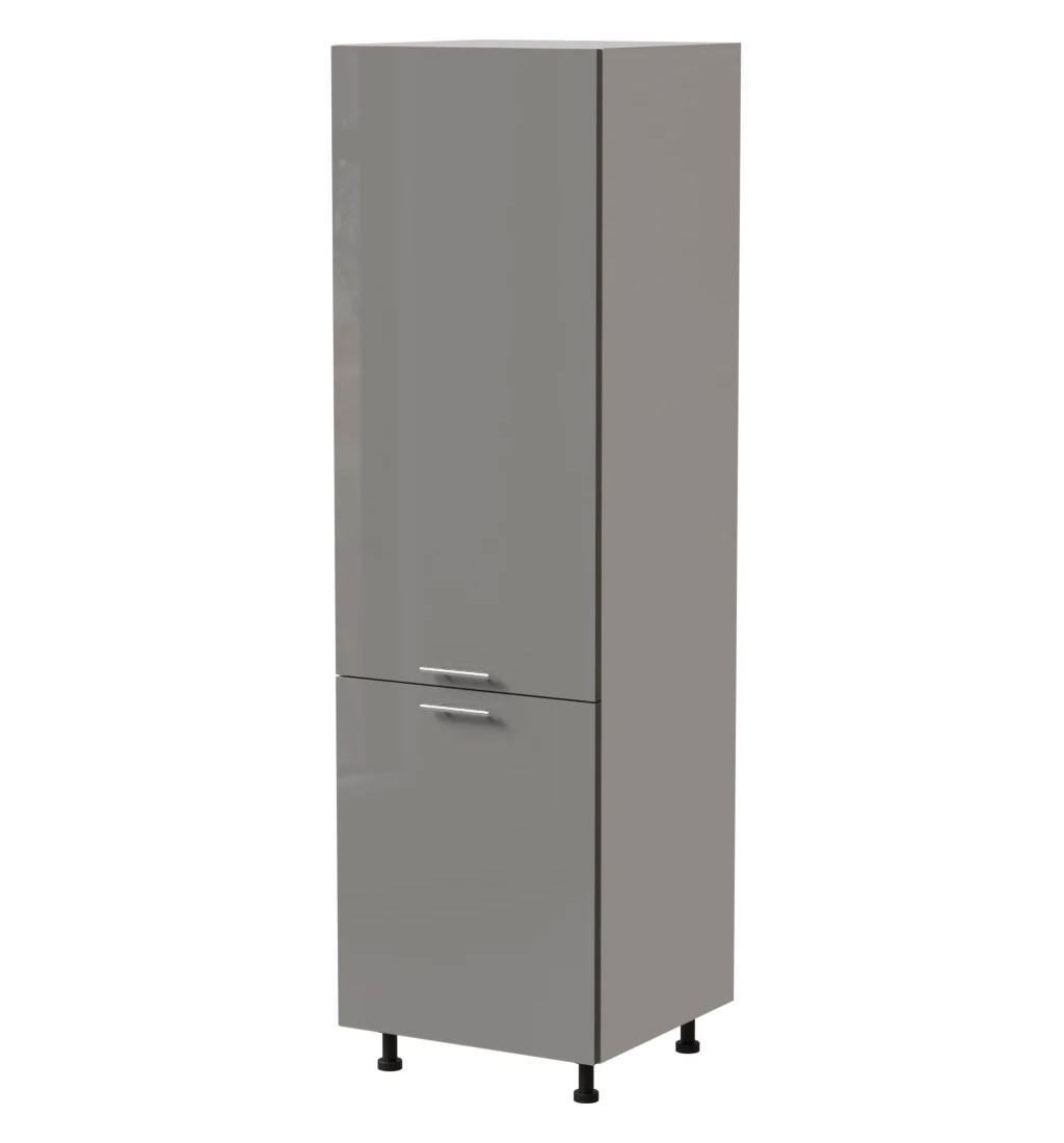 Feldmann-Wohnen Vorratsschrank Grau, Weiß 60x207x59 cm