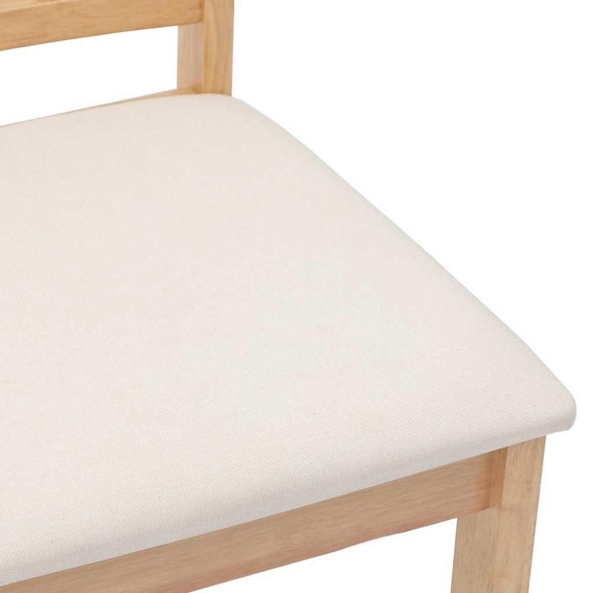 ESSZIMMERSTÜHLE mit Kissen 2 Stk. Natur Massivholz Gummibaum 40*47.5*89cm - Naturfarben/Weiß, Holz (40/89/47.5cm) - ZMH
