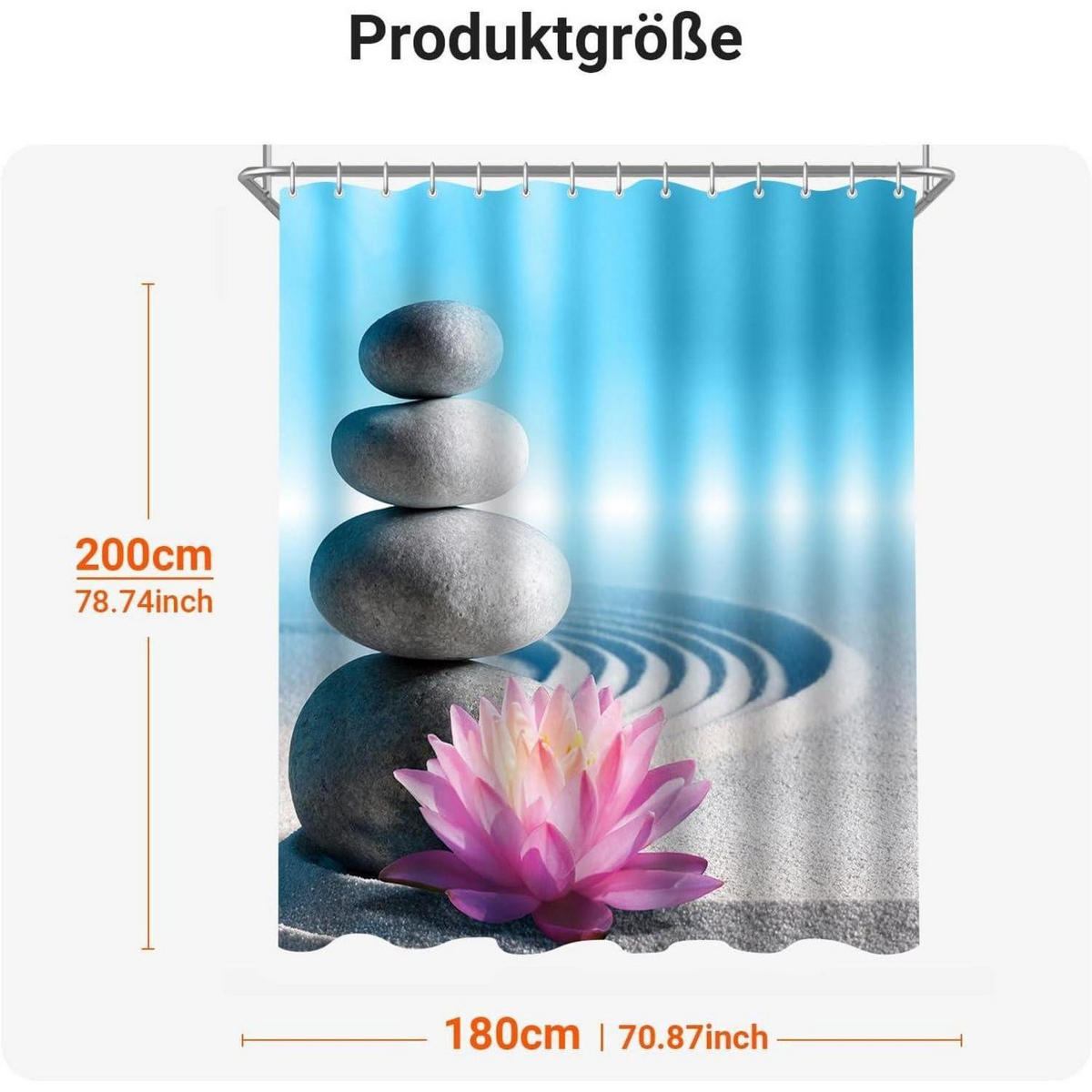 DUSCHVORHANG Kieswüste 180 x 200 cm - Multicolor, Textil (180/200cm)